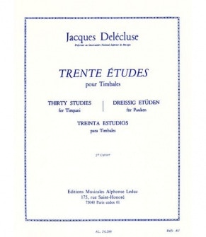 Delecluse Jacques Trente Etudes Pour Timbales Cahier 2