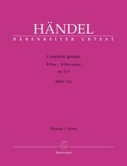 Haendel Gf Concerto Grosso Hwv 312 En Sib Majeur Op31 Conducteur