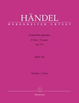 Haendel Gf Concerto Grosso Hwv 315 En Fa Majeur Op34 Conducteur