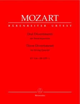 Mozart Wa 3 Divertimenti For String Quartet Kv 136 138 125a c 2 Violons Alto Violoncelle