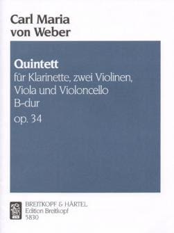 Weber Cmv Quintette Si B Majeur Op 34 Clar 2 Violons Viola Cello 