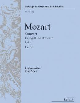 Mozart Wa Concerto Pour Basson En Si Majeur Kv 191 Partition Poche