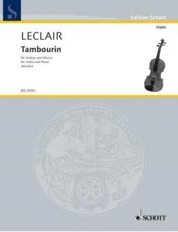 Leclair Jean marie Tambourin Violin And Piano