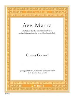 Gounod Charles Ave Maria High Voice And Piano Violin Ad Lib