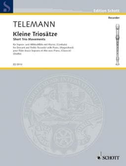 Telemann Gp Short Trio Movements Soprano And Treble Recorder With Piano Cello Ad Lib
