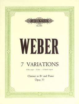 Weber Carl Maria Von 7 Variations In B Flat Op33 Clarinet And Piano
