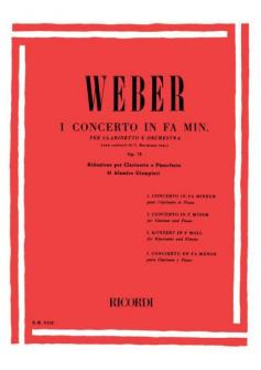 Weber Cm Concerto N1 In Fa Min Op73 Clarinette Et Piano