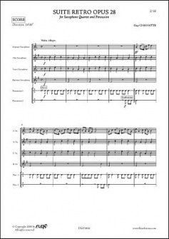 Chavatte G Suite Retro Opus 28 Quatuor De Saxophones Et Percussions