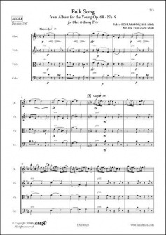 Schumann R Petit Chant Populaire Hautbois Et Trio A Cordes
