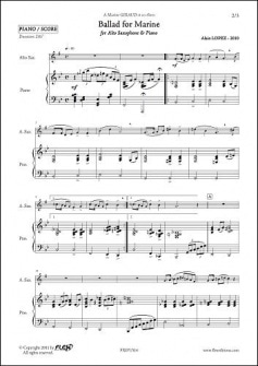 Lopez A Ballad For Marine Saxophone Alto Piano
