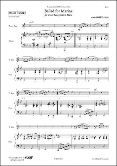 Lopez A Ballad For Marine Saxophone Tenor Piano