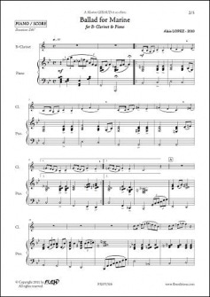 Lopez A Ballad For Marine Clarinette Piano