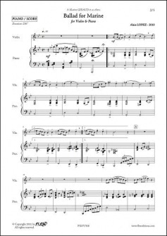 Lopez A Ballad For Marine Violon Piano
