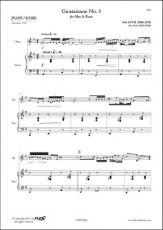 Satie E Gnossienne No 5 Hautbois Piano