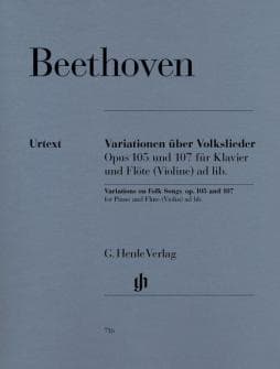 Beethoven Lv Variations On Folk Songs For Piano And Flute violin Ad Lib Op 105 And 107