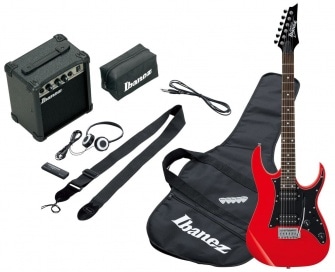 Ijrg200 rd Jumpstart Pack Avec Guitare Electrique Rouge Amplificateur Casque