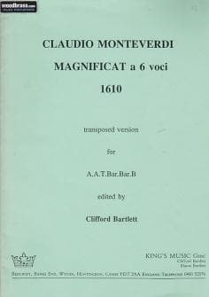 Partitions Chant Monteverdi Magnificat A 6 Voci 1610 transposed Down A Fourth