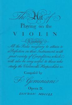 Geminiani The Art Of Playing On The Violin Opera Iv