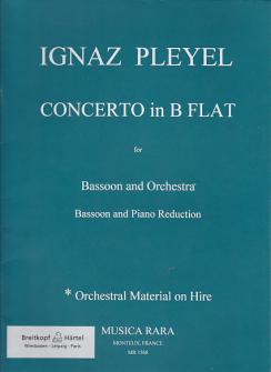 Pleyel I Concerto In B Ben 1096 Basson Piano