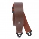 COMFORT LEATHER AUTO LOCK GUITAR STRAP, BROWN