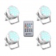 ROOT PAR 6 WH SET 1 - SET COMPOSTO DA 4 X CLROOTPAR6WH CON TELECOMANDO A INFRAROSSI