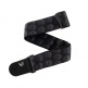 WOVEN GUITAR STRAP, SKULLS BLACK TUBULAR