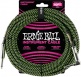 INSTRUMENT CABLES WOVEN SHEATH JACK/JACK ANGLED 3M BLACK/GREEN
