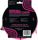 INSTRUMENT CABLES WOVEN SHEATH JACK/JACK ANGLED 3M FLUORESCENT PINK