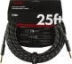 DELUXE INSTRUMENT CABLE, STRAIGHT/STRAIGHT, 25', BLACK TWEED