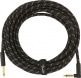 DELUXE INSTRUMENT CABLE, STRAIGHT/ANGLE, 25', BLACK TWEED