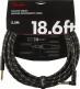 DELUXE INSTRUMENT CABLE, STRAIGHT/ANGLE, 18.6', BLACK TWEED