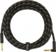 DELUXE INSTRUMENT CABLE, STRAIGHT/ANGLE, 15' BLACK TWEED