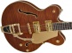 Electromatic Ltd Flame Okoume Broadkaster Double-Cut With Bigsby Rw Roundup Orange
