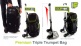 BAG FOR TRIPLE TROMPETTE BLACK/GREEN LIME PB-06-L