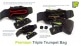 TASCHE TRIPLE TROMPETTE BLACK/GREEN LIME PB-06-L