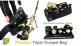 HOUSSE TRIPLE TROMPETTE PREMIUM BRASS NOIRE/VERT LIME PB-06-L