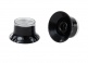 PARTS TOP HAT KNOBS W/ SILVER METAL INSERT BLACK 4 PACK