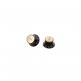 PARTS TOP HAT KNOBS W/ GOLD METAL INSERT BLACK 4 PACK