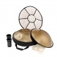 SONIC ENERGY SENSORY HANDPAN, STAINLESS STEEL, VINTAGE GOLD, C# MINOR (432 Hz) 9 NOTES