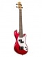 SOLID BODY U-BASS, 4 CORDES, WITH BAG - METALLIC RED