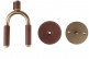 FGHNGR-BRBN WALL STAND IN WROUGHT IRON BRASS WITH LEATHER PROTECTIONS