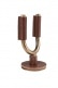 FGHNGR-BRBN WALL STAND IN WROUGHT IRON BRASS WITH LEATHER PROTECTIONS