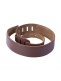 PADDED LEATHER, SUEDE BACK, 6.4 CM - BROWN