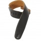 PADDED LEATHER, SUEDE BACK, FOR BASS, 9CM - BLACK