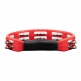 PERCUSSION HEADLINER SERIES HAND HELD ABS TAMBOURINE, DUAL ROW, RED, STAINLESS STEEL JINGLES