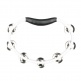 PERCUSSION HEADLINER SERIES HAND HELD ABS TAMBOURINE, DUAL ROW, WHITE, STAINLESS STEEL JINGLES