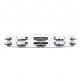 PERCUSSION HEADLINER SERIES HAND HELD ABS TAMBOURINE, DUAL ROW, WHITE, STAINLESS STEEL JINGLES