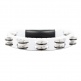PERCUSSION HEADLINER SERIES HAND HELD ABS TAMBOURINE, DUAL ROW, WHITE, STAINLESS STEEL JINGLES