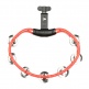 PERCUSSION HEADLINER SERIES MOUNTABLE ABS TAMBOURINE, DUAL ROW, RED, STAINLESS STEEL JINGLES