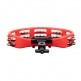 PERCUSSION HEADLINER SERIES MOUNTABLE ABS TAMBOURINE, DUAL ROW, RED, STAINLESS STEEL JINGLES